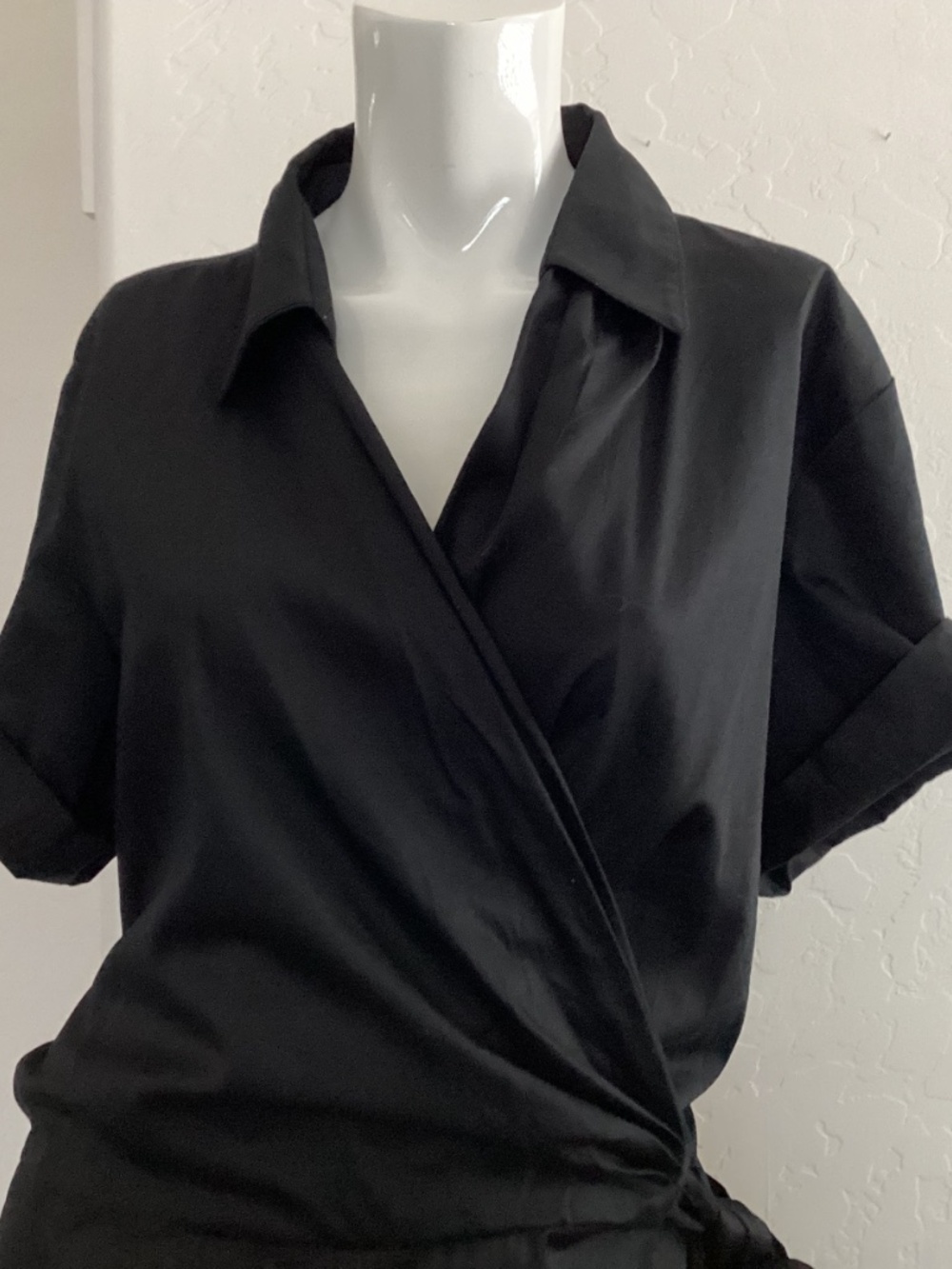 Talbots, NEW  WITHOUT TAGS, size 20, black, faux wrap, midi dress - Picture 4 of 13